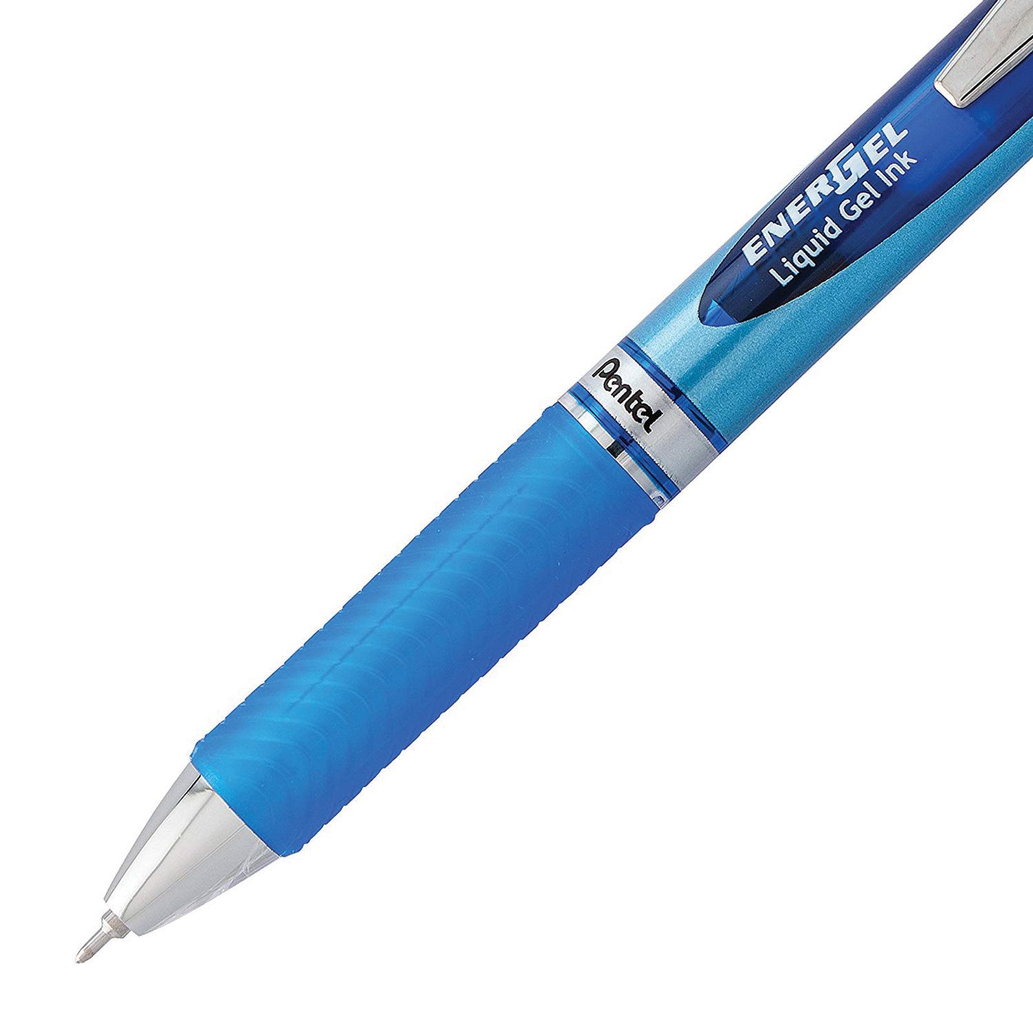 Ручка гелевая автоматическая с грипом PENTEL (Япония) "Energel", СИНЯЯ, узел 0,5 мм, линия письма 0,25 мм, BLN75-C