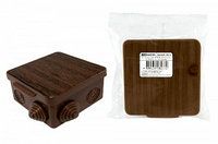 Распаячная коробка ОП 100х100х55мм, крышка, бук, IP54, 8вх. инд. штрихкод TDM 