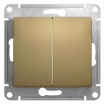 Выключатель 2-клавишный Schneider Electric GLOSSA GSL000451 сх.5 механизм титан