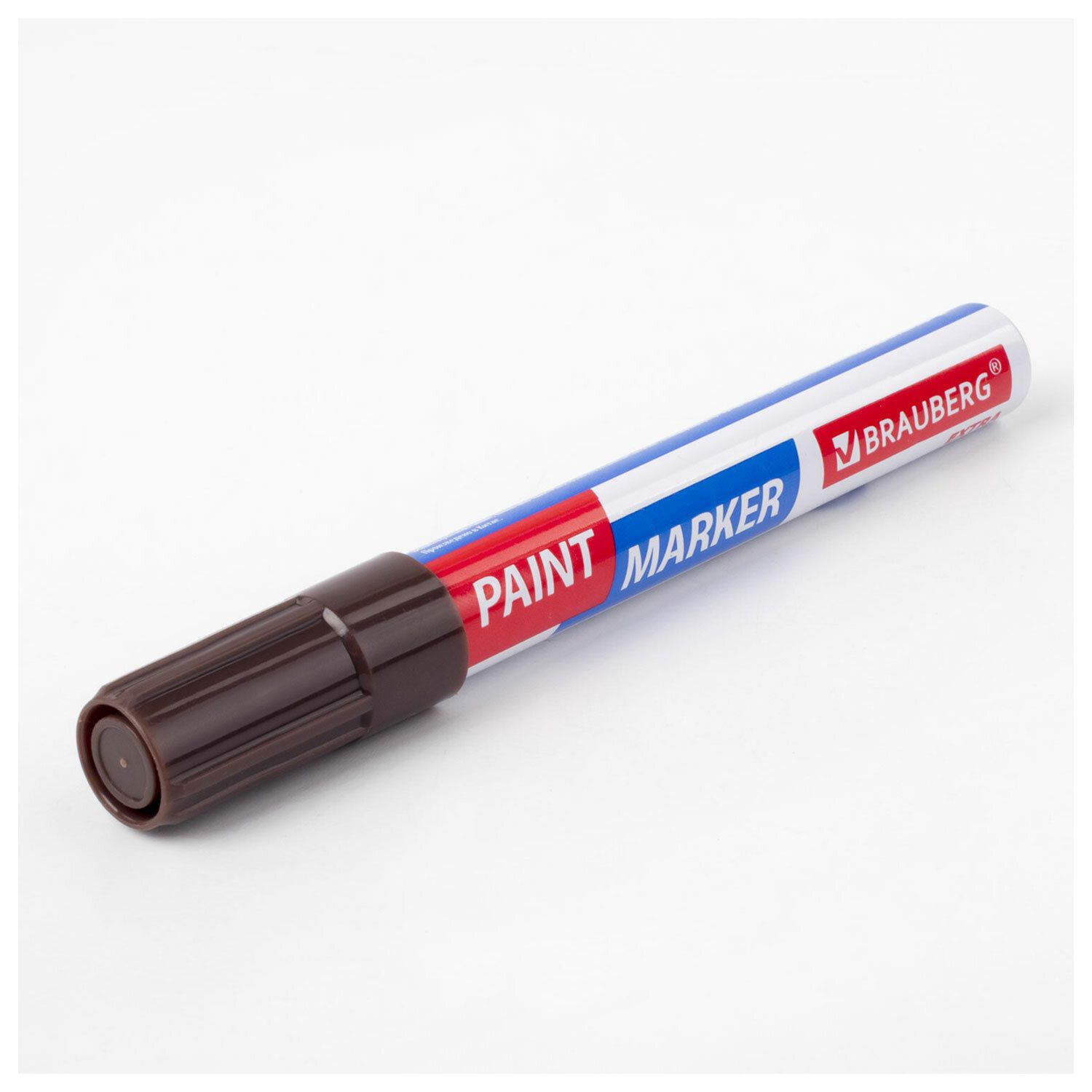 Маркер-краска лаковый EXTRA (paint marker) 4 мм, КОРИЧНЕВЫЙ, УЛУЧШЕННАЯ НИТРО-ОСНОВА, BRAUBERG, 151987