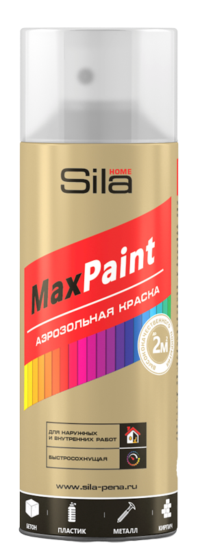 Краска аэрозольная Sila HOME Max Paint, лак глянцевый