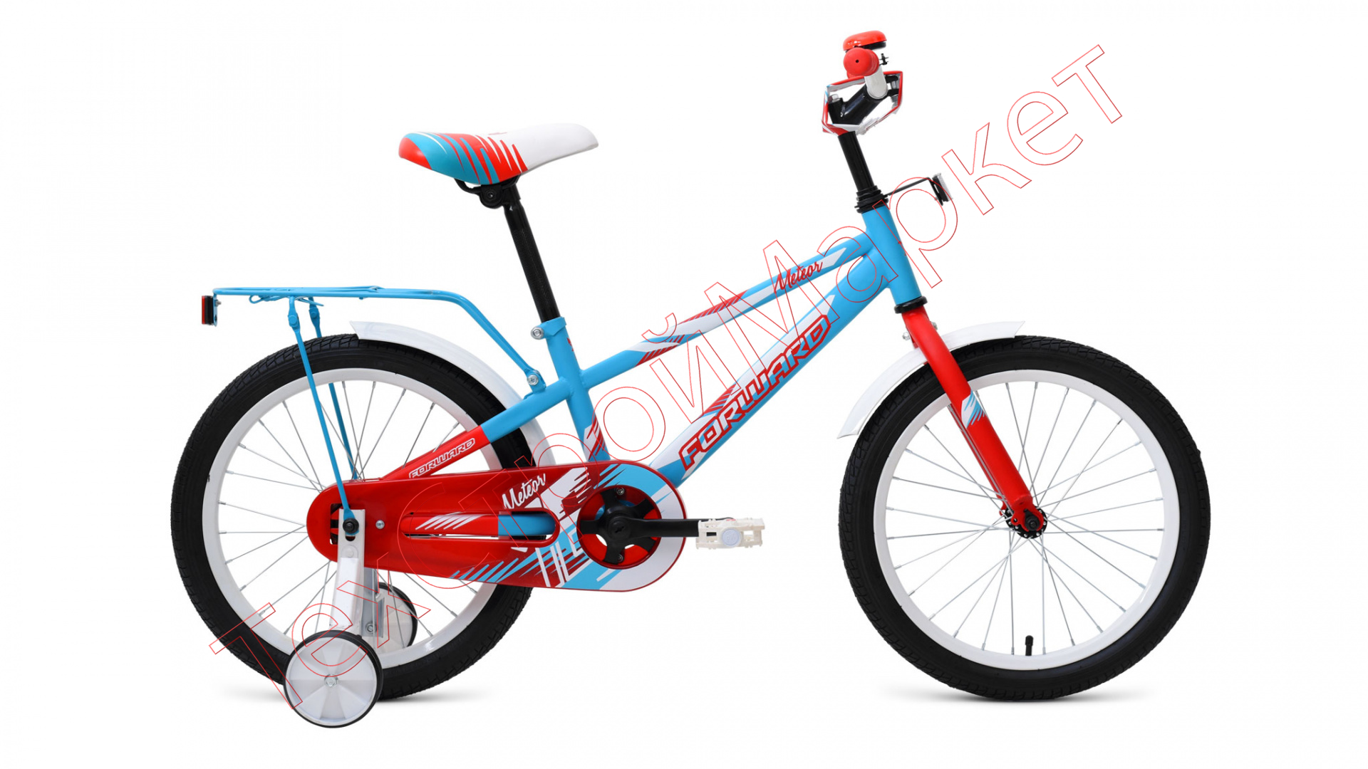 Велосипед FORWARD METEOR 18 (18" 1 ск.) бирюзовый/красный мат.