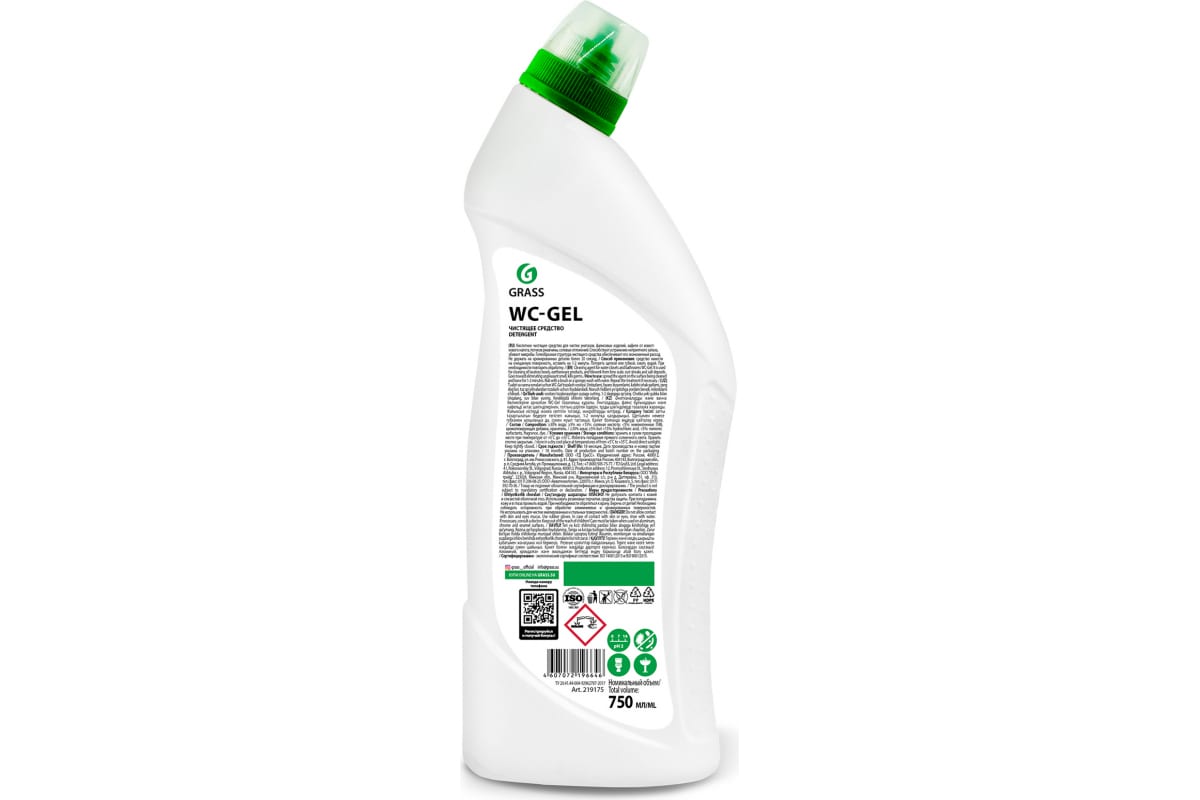Средство чистящее для сантехники ванной кухни унитаза от ржавчины Grass WC gel 750 мл