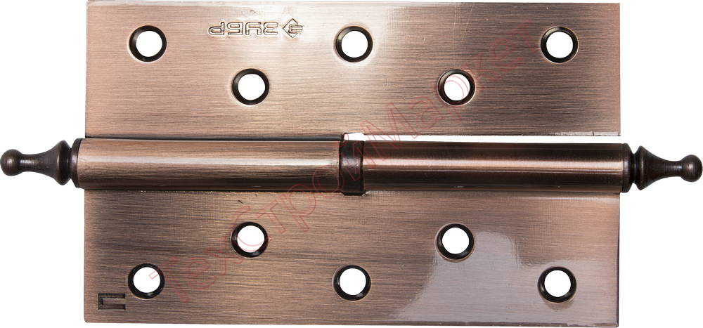 Петля дверная разъемная ЗУБР "ЭКСПЕРТ", 1 подшипник, цвет ст. медь (AC), правая, с крепежом, 125х75х2,5мм, 2 шт