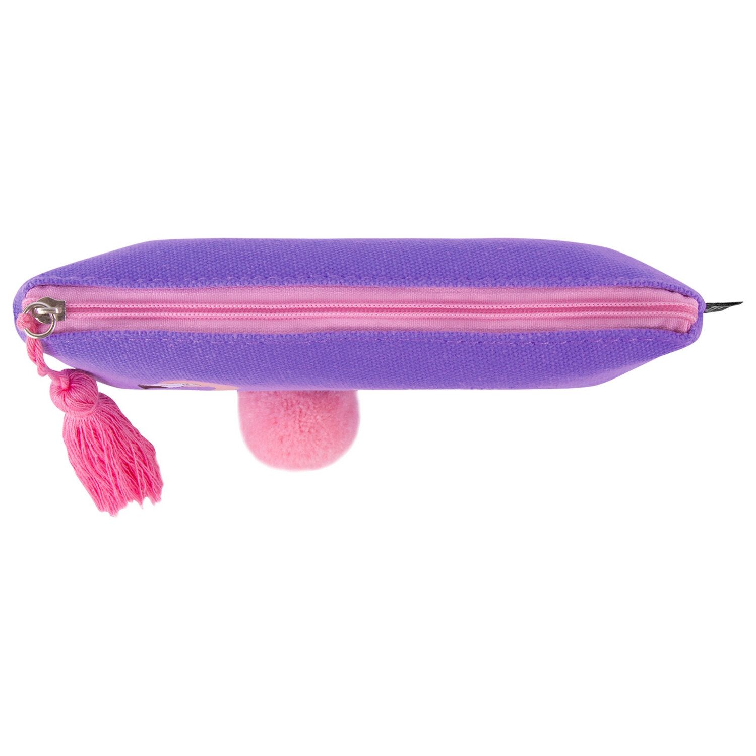 Пенал-косметичка BRAUBERG, канвас с объемной аппликацией, "Flamingo", 20х3х9 см, 229001