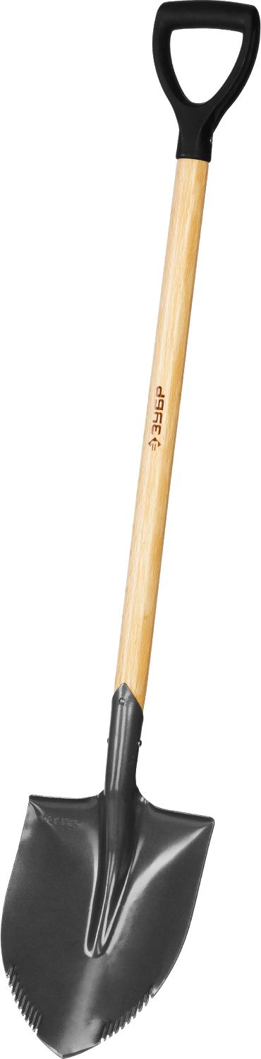 Лопата "БЕРКУТ" штыковая, деревянный черенок, с рукояткой, ЗУБР Профессионал