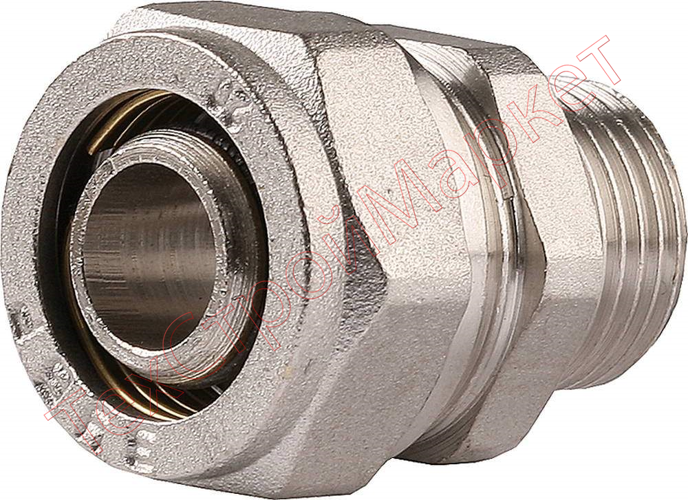 Соединитель ЗУБР с наружной резьбой, цанга-штуцер, 3/4"х20х2,0 мм, никель