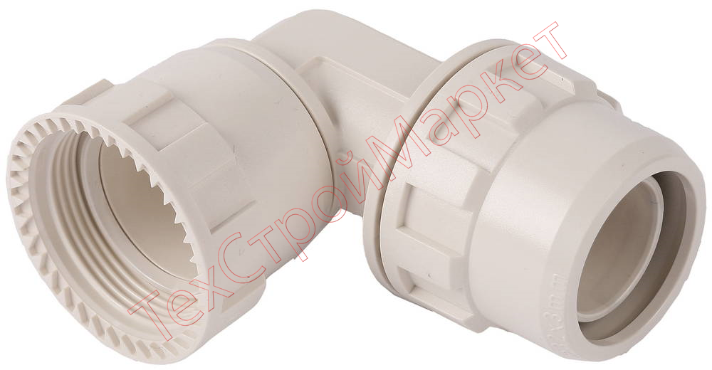 Переходник ЗУБР "ШиреФит" угловой 90° "накидная гайка - штуцер с гайкой", 20мм