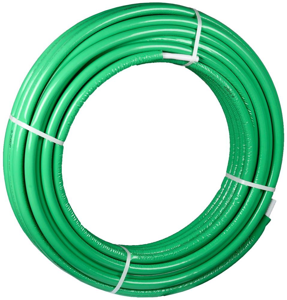 Труба металлопласт."ШиреФит" с теплоиз., 32мм, толщ.стенки 3мм, мет. слоя 0,6мм, макс. давл. 10атм при 95°С, 25м ЗУБР