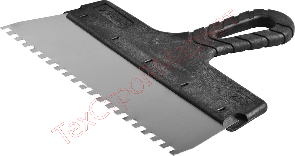 Шпатель ЗУБР "МАСТЕР" ФАСАДНЫЙ, нержавеющее полотно, 250мм, зуб 6х6мм