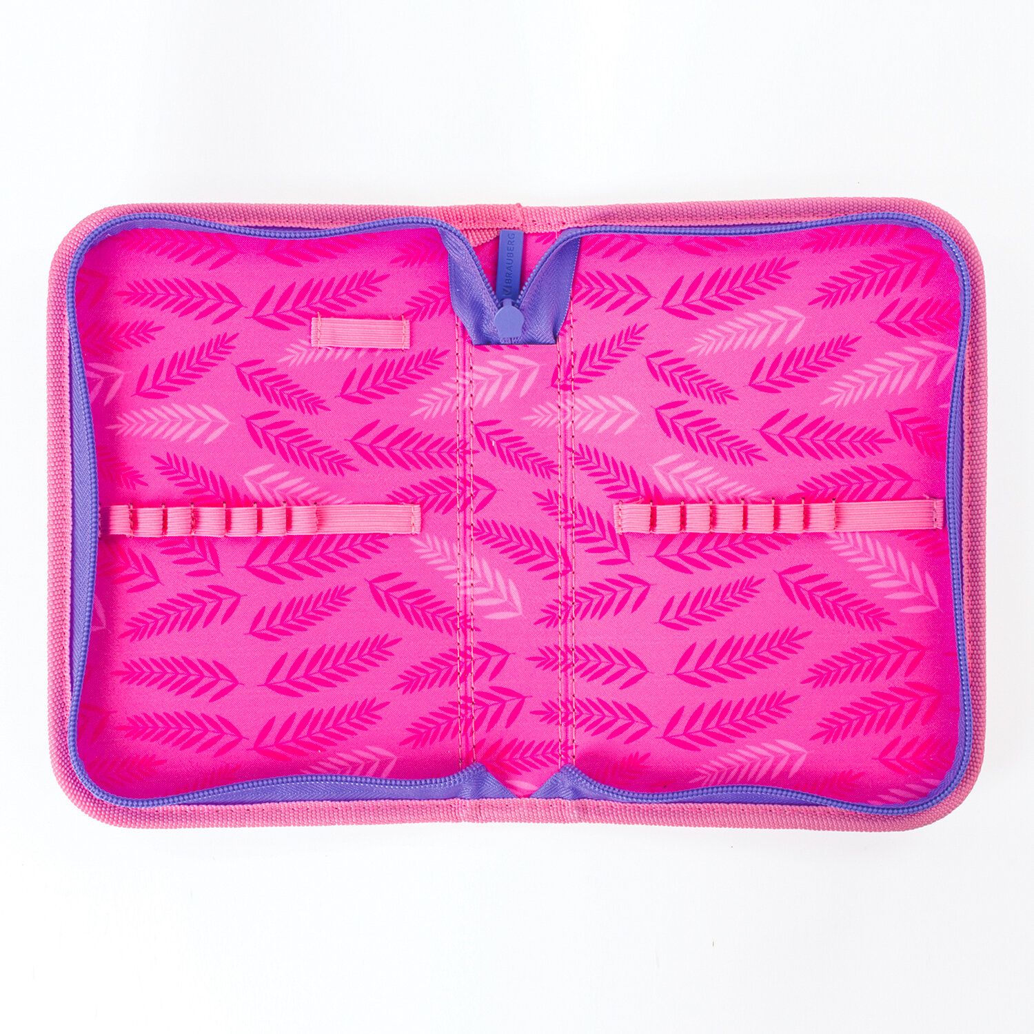 Пенал BRAUBERG, 1 отделение, ткань, 20х14 см, "Flamingo", 229279