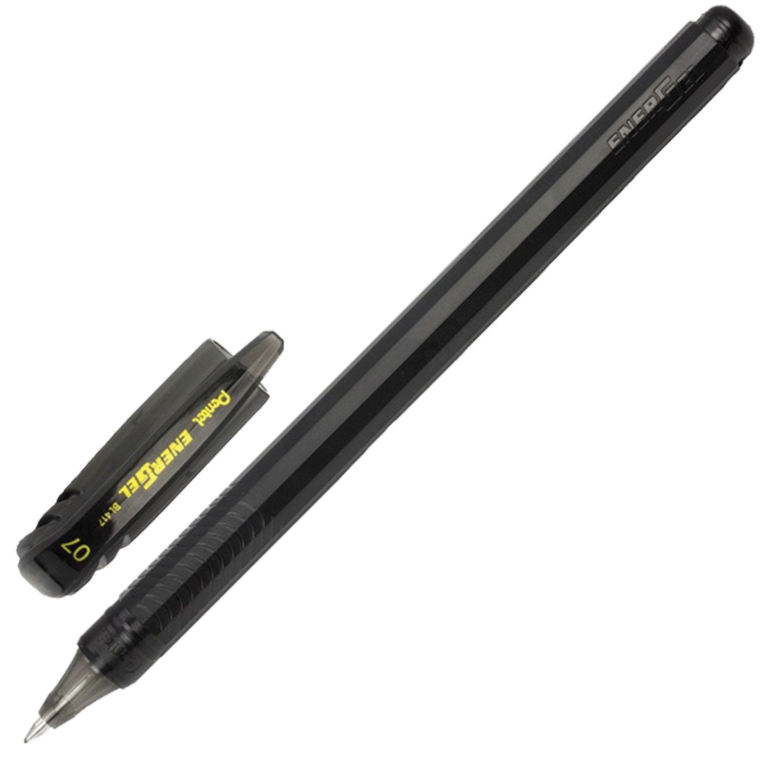 Ручка гелевая PENTEL (Япония) "Energel", ЧЕРНАЯ, корпус черный, узел 0,7 мм, линия письма 0,35 мм, BL417-A