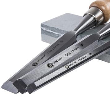 Набор стамесок плоских: 8, 16, 22 х 140 мм КОБАЛЬТ