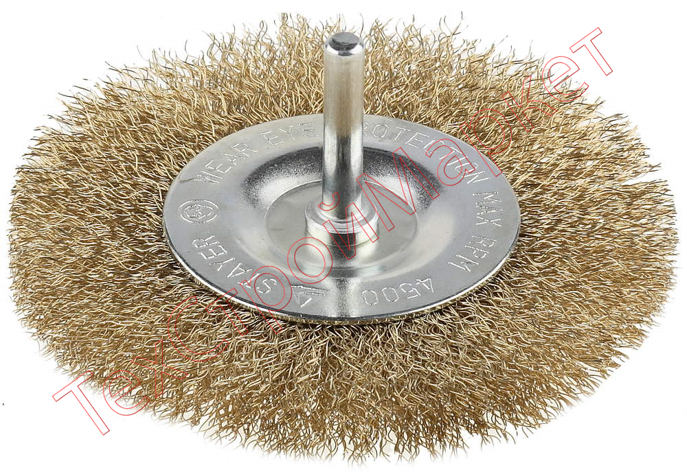 Щетка дисковая для дрели, витая латуниров стальная проволока 0,3мм, 38мм ЗУБР 