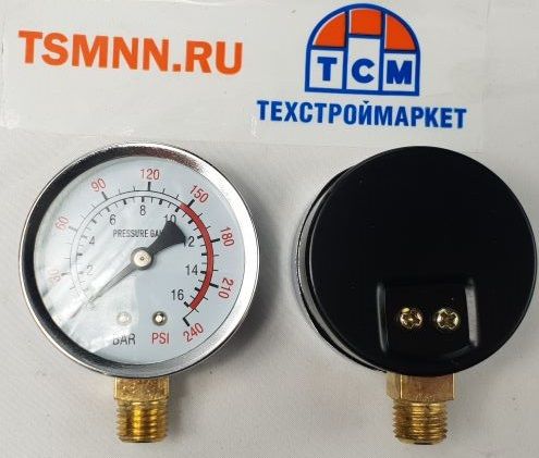 Манометр для компрессоров D60 КМR-2200/70, КМR-2200/100, КМR-3000/100 Brait