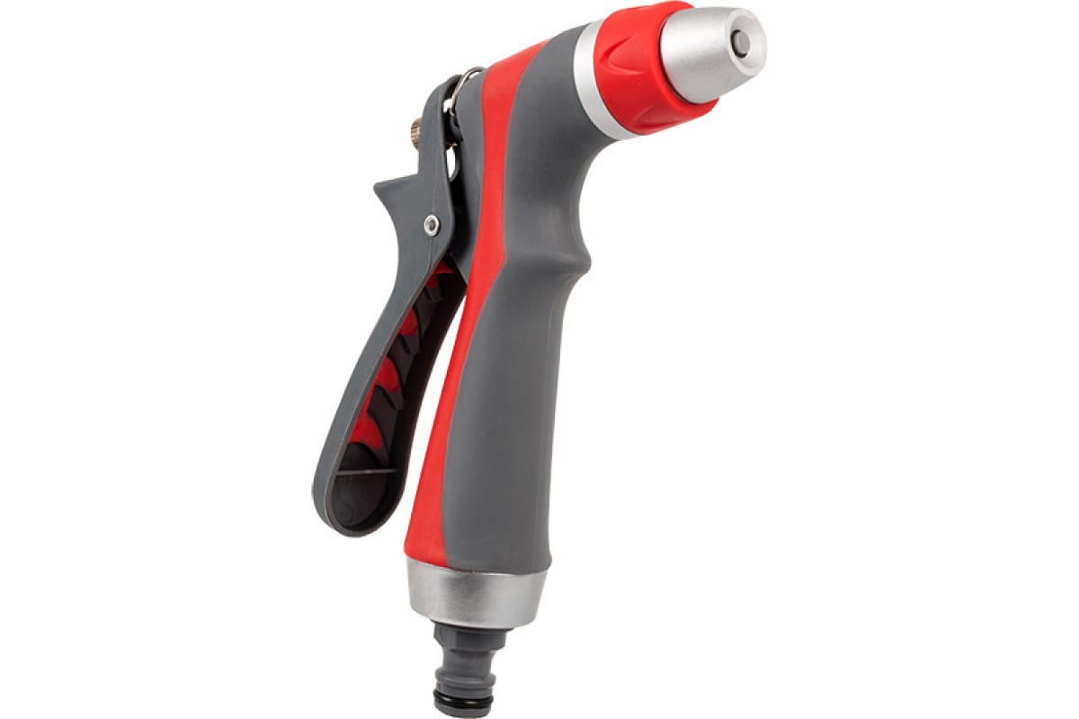 Пистолет поливочный 1-режимный металл + мягкий пластик, регулировка напора QUATTRO ELEMENTI
