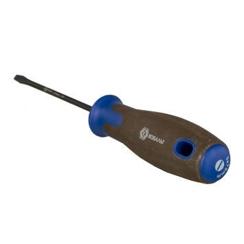 Отвертка POLYWOOD КОБАЛЬТ SL 3,0 х 75 мм CR-V, древесно-полимерная рукоятка
