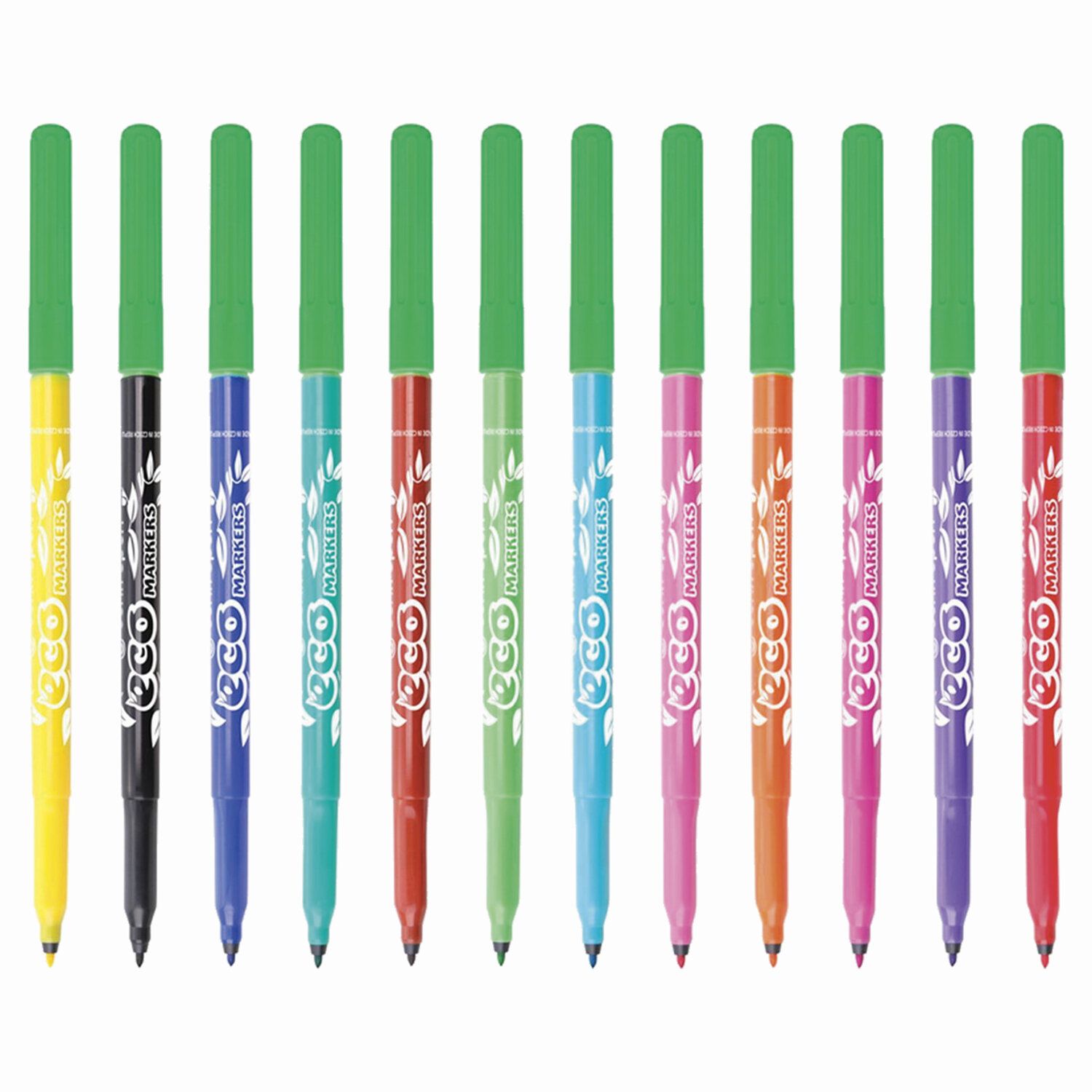 Фломастеры 12 ЦВЕТОВ CENTROPEN "ECO Markers", смываемые, вентилируемый колпачок, 2560/12KK, 7 2560 1201