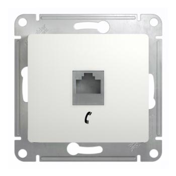 Розетка телефонная 1-местная Schneider Electric GLOSSA GSL000181T RJ11 механизм белый