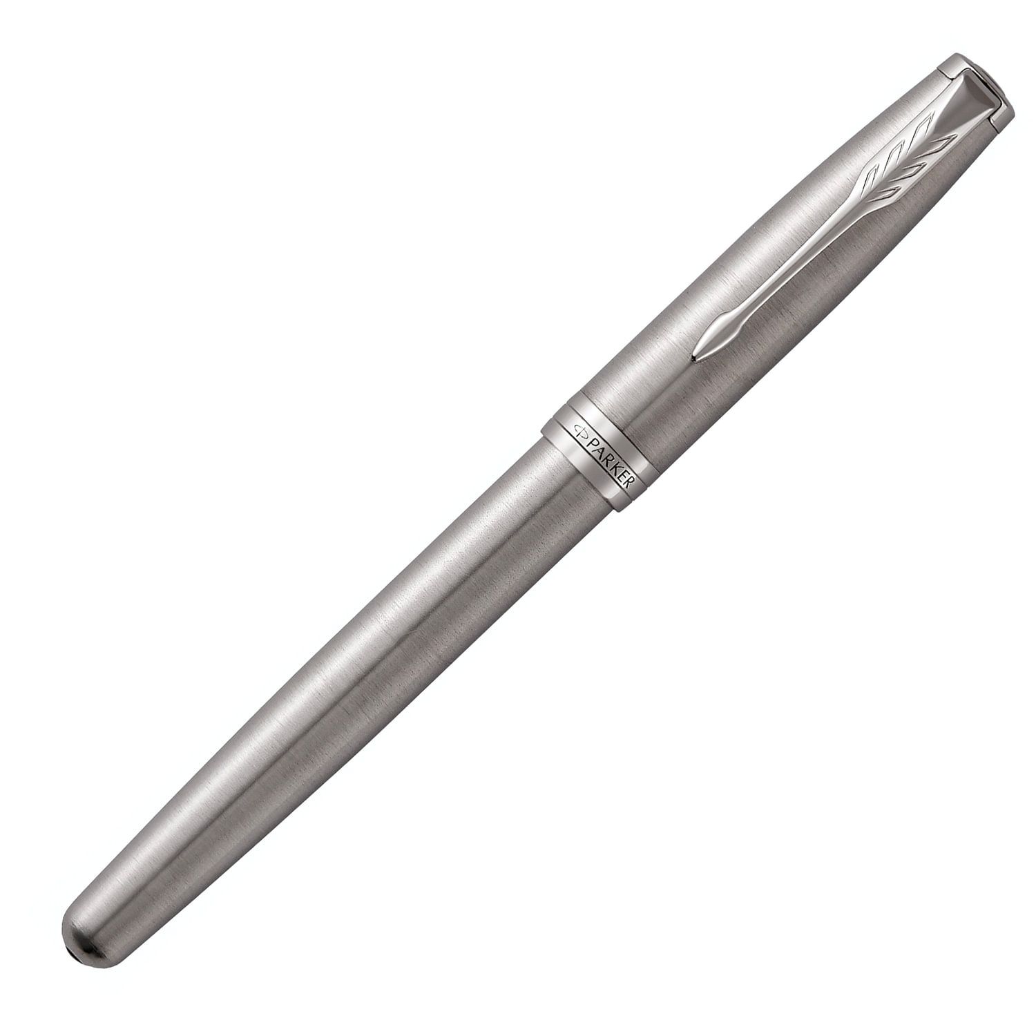 Ручка перьевая PARKER "Sonnet Core Core Stainless Steel CT", корпус серебристый, палладиевые детали, черная, 1931509