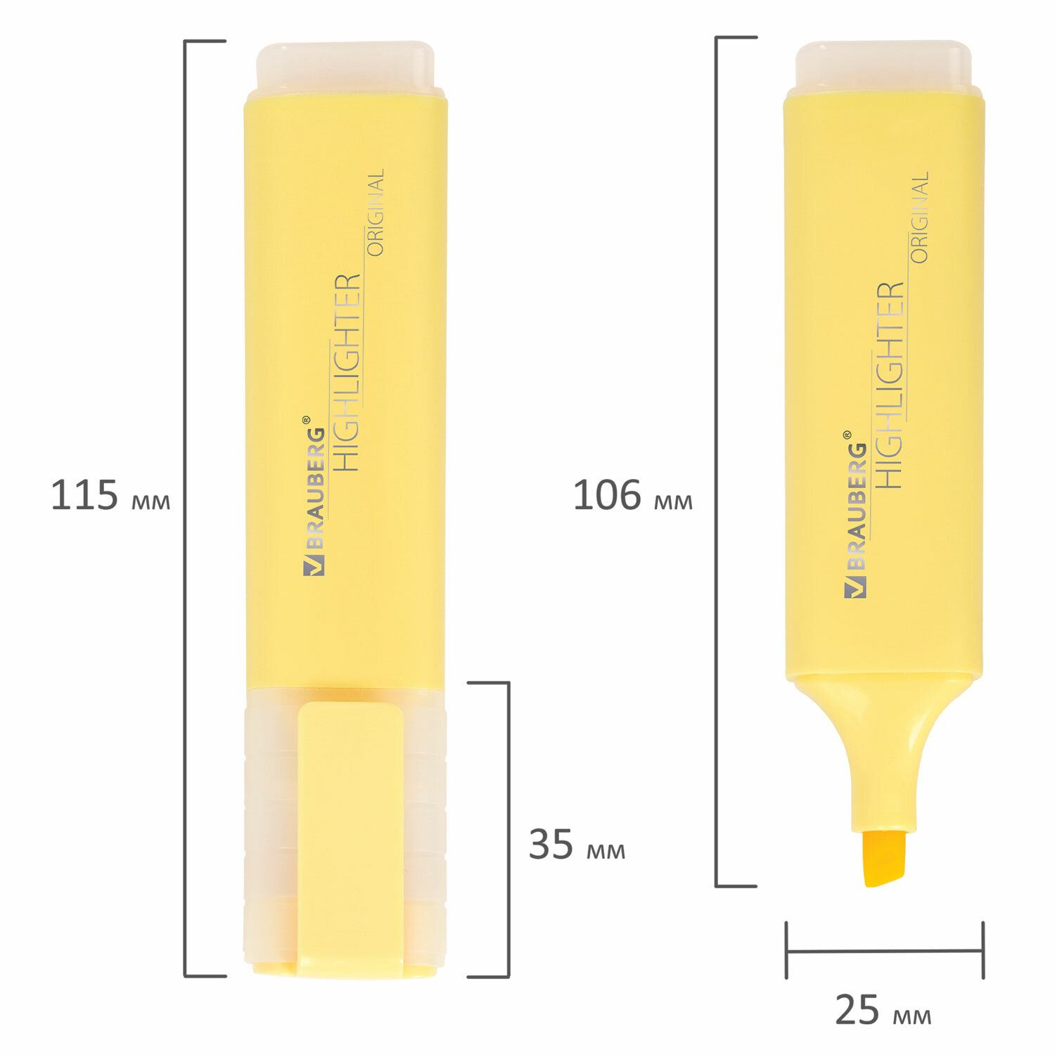 Набор текстовыделителей BRAUBERG 6 шт., АССОРТИ, "ORIGINAL PASTEL", линия 1-5 мм, 151698