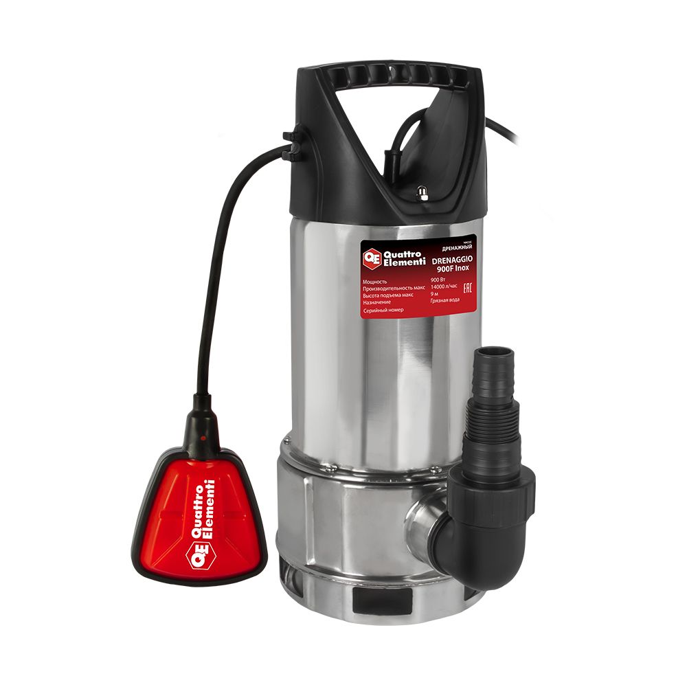 Насос дренажный QUATTRO ELEMENTI Drenaggio  900 F Inox