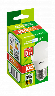 Лампа светодиодная Jazzway G45 5Вт 230В 4000K E27