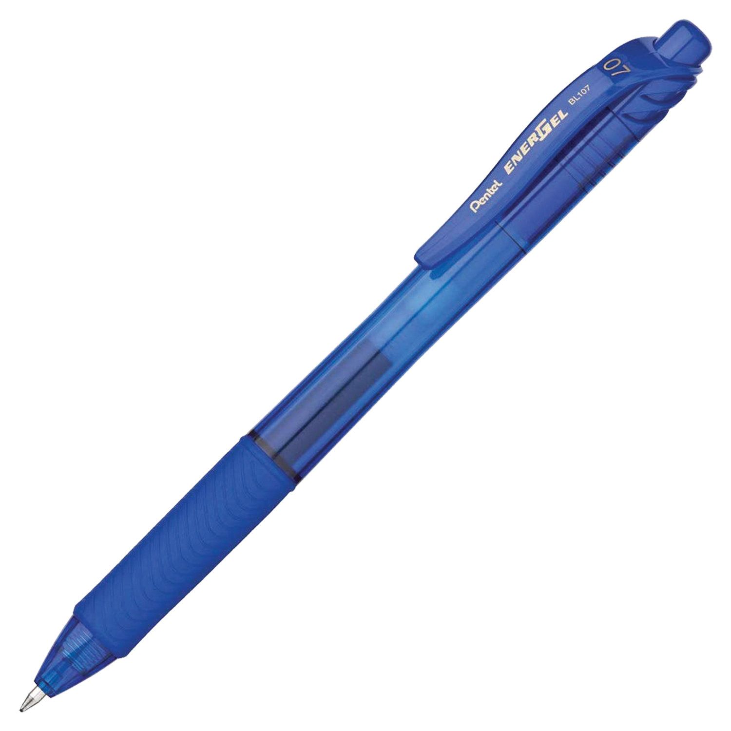 Ручка гелевая автоматическая с грипом PENTEL (Япония) "Energel-X", СИНЯЯ, узел 0,7 мм, линия письма 0,35 мм, BL107-C