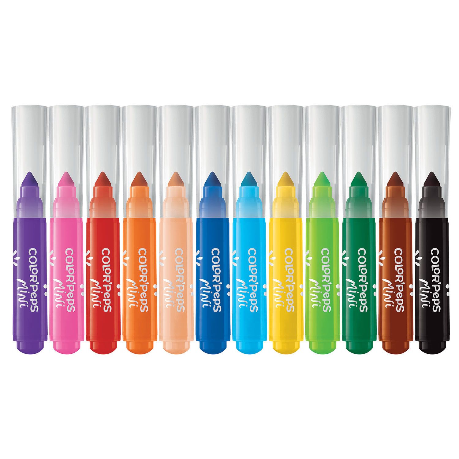 Фломастеры MAPED (Франция) "Color'Peps Jumbo Mini" 12 цветов, суперсмываемые, штампы, европодвес, 846612