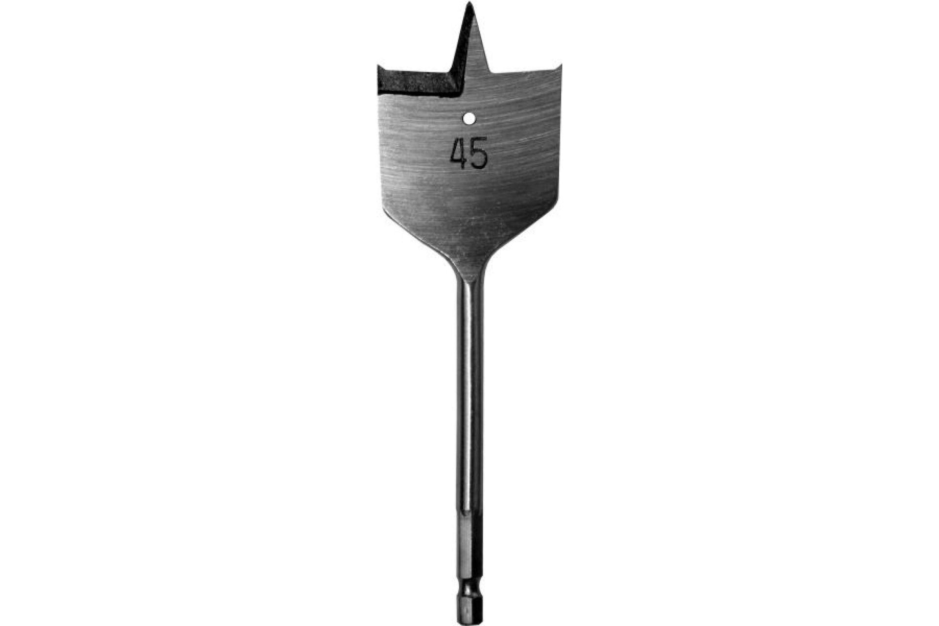 Сверло по дереву перовое 45 х 152 мм (1шт.) блистер ПРАКТИКА 