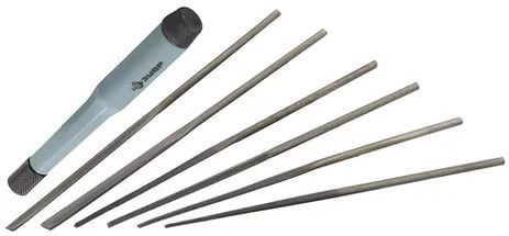 Набор ЗУБР Надфили с зажимной пластмассовой ручкой, 160мм, 6шт