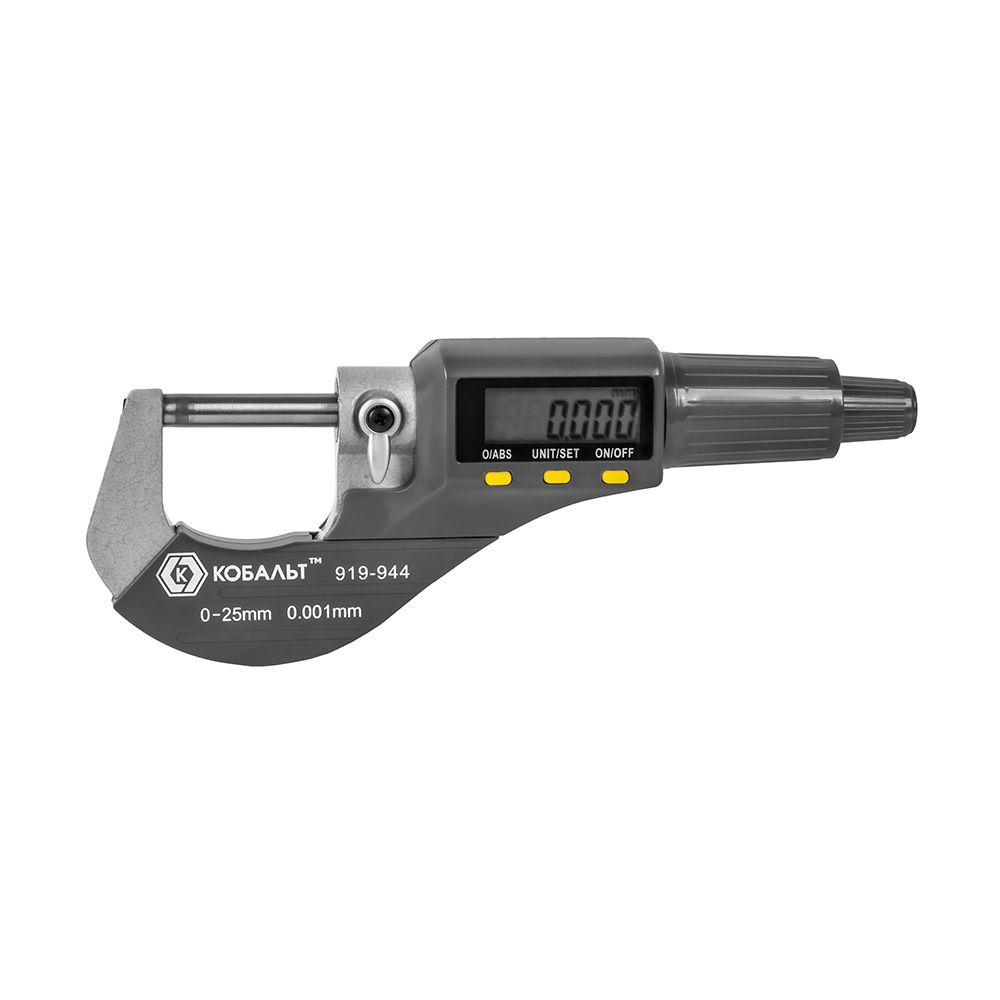 Микрометр цифровой, диапазон измерений 0-25 мм, точность 0,001 мм, кейс КОБАЛЬТ