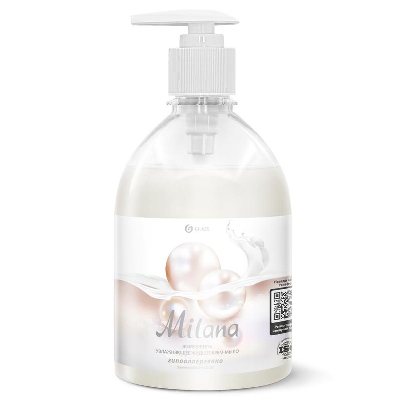 Средство для мытья кожи рук "Milana" жемчужное с дозатором (флакон 500 мл)