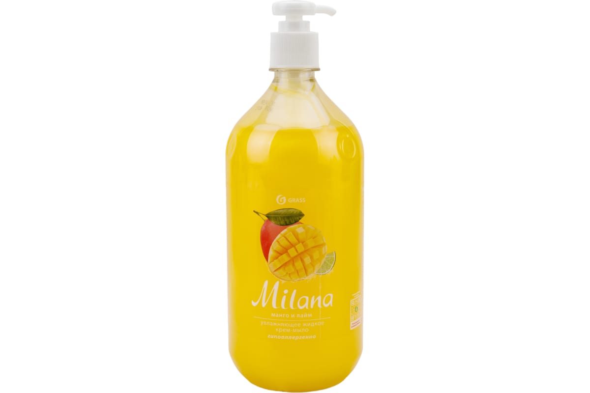 Крем-мыло жидкое "Milana" манго и лайм (флакон 1000 мл) GRASS