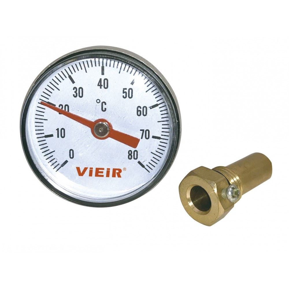 Термометр бимет.с погружной гильзой 1/4" 0-80 *C YL19